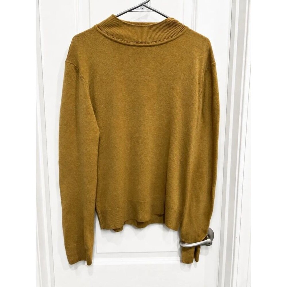 Sag Harbor Women’s Mustard Gold Mock Neck Long Sleeve Sweater Size Large